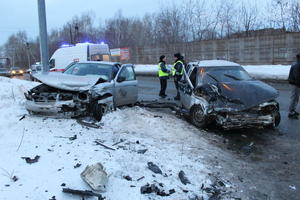 Столкновение двух автомобилей на ул. Балакинской